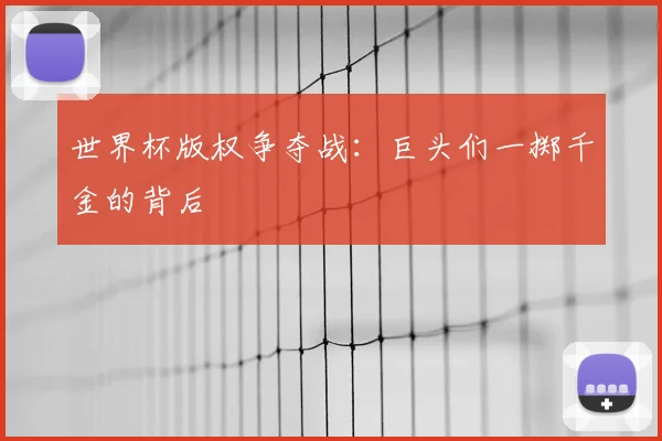 世界杯版权争夺战：巨头们一掷千金的背后