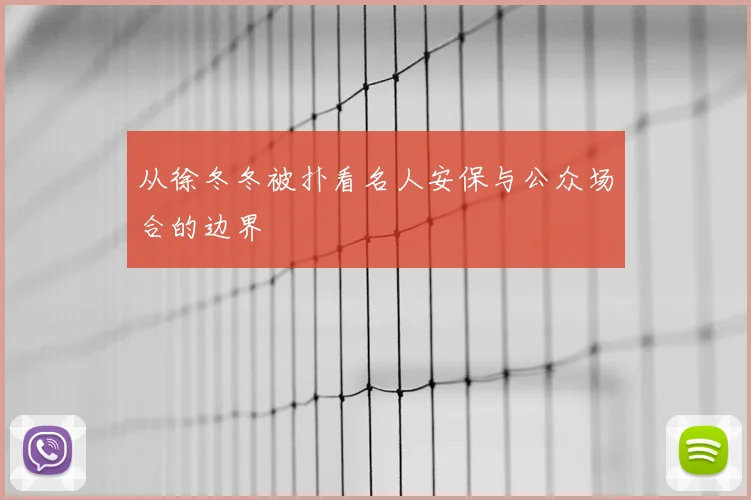 从徐冬冬被扑看名人安保与公众场合的边界